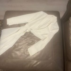 White asymmetrical blazer